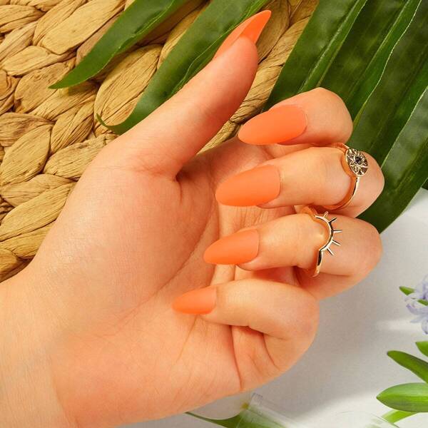 

Neon Almond Fake Nail 24pcs & Tape & Nail File