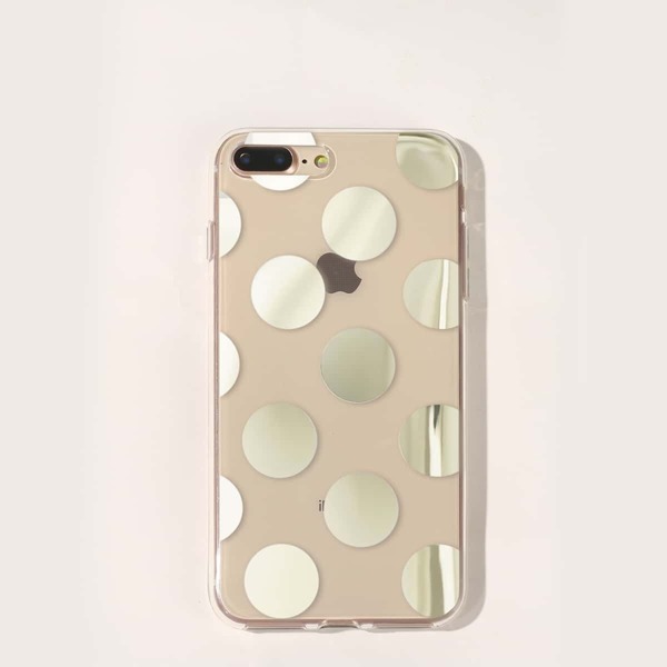 

Прозрачный чехол для iPhone в горошек, Белые