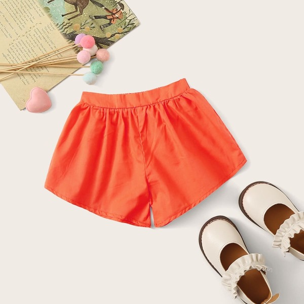 

Toddler Girls Neon Orange Elastic Waist Shorts, Orange bright