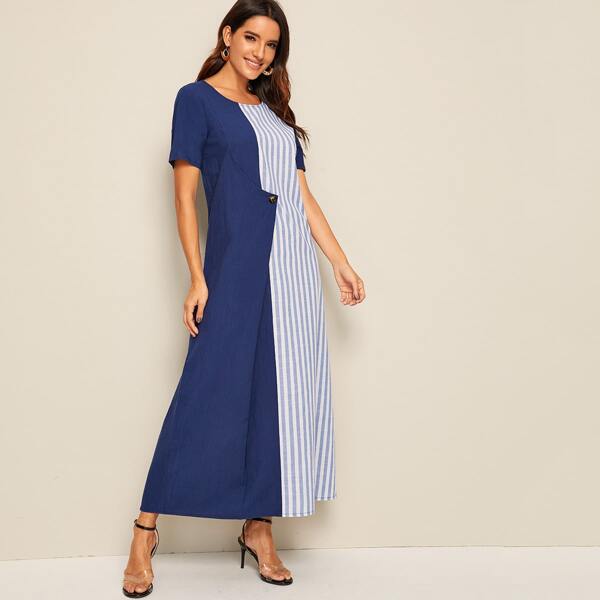 

Striped Print Maxi Dress