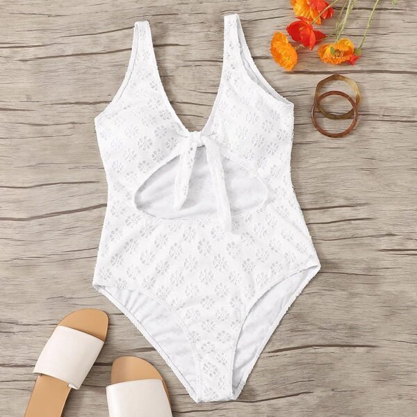 

Cut-out Knot Front One Piece Swimsuit