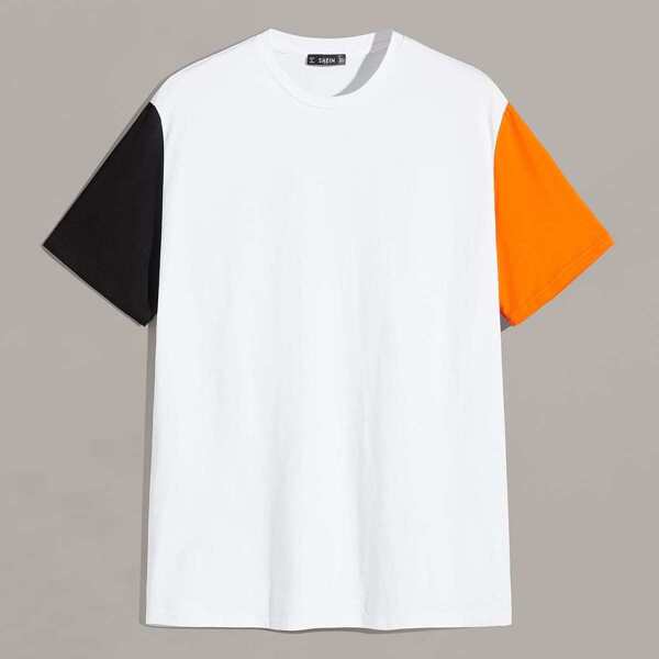 

Men Neon Colorblock Short Sleeve Top