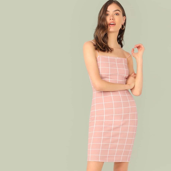 

Grid Bodycon Cami Dress