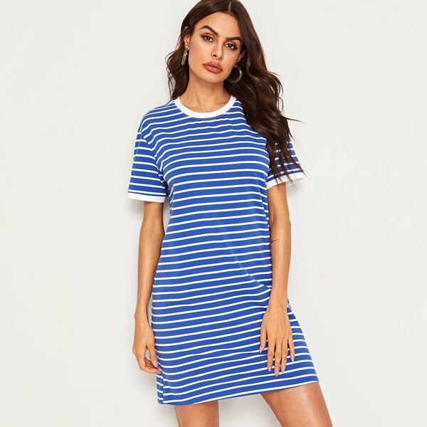 

Striped Ringer T-Shirt Dress, Blue