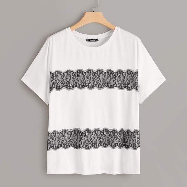 

Plus Lace Appliques Top