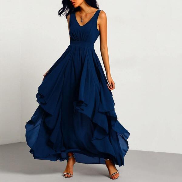 

Chiffon Backless Asymmetrical Hem Prom Dress