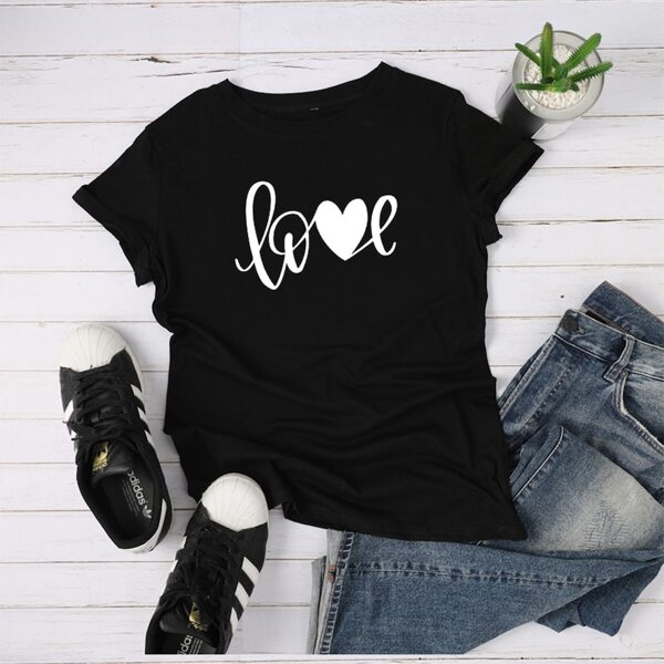 

Plus Letter Graphic Tee, Black