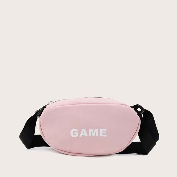 

Girls Letter Print Crossbody Bag, Baby pink