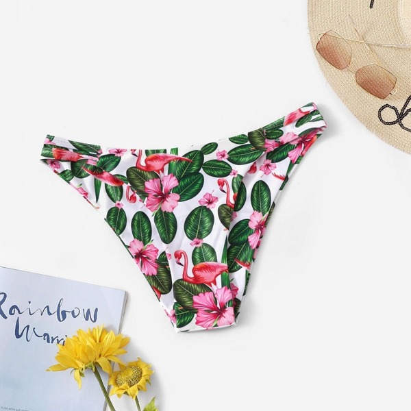 

Cut-out Tropical Print Swimming Panty, Multicolor
