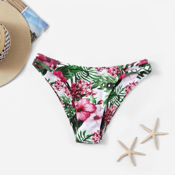 

Cut-out Tropical Print Swimming Panty, Multicolor