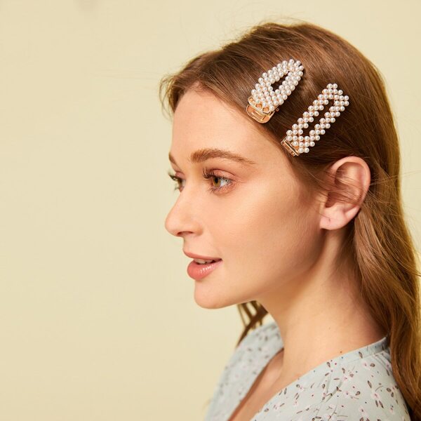 

Faux Pearl Decor Hairpin 2pcs, White