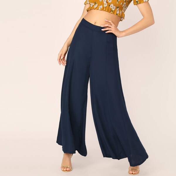 

Solid Palazzo Pants, Blue