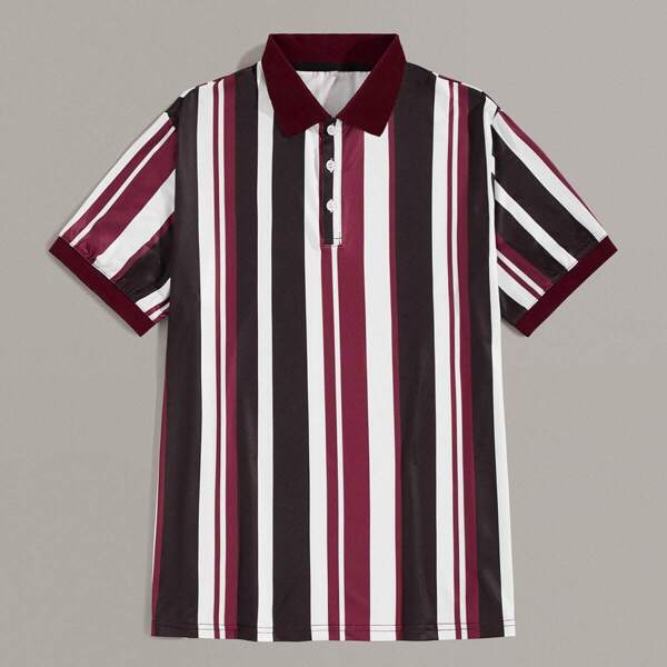 

Men Vertical Striped Polo Shirt
