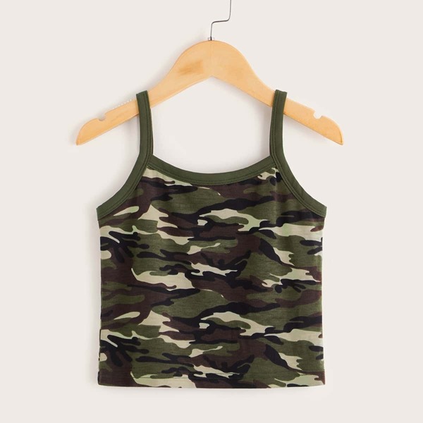 

Girls Camo Print Cami Top, Multicolor