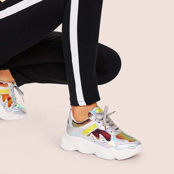 

Contrast Sequins Chunky Sole Trainers