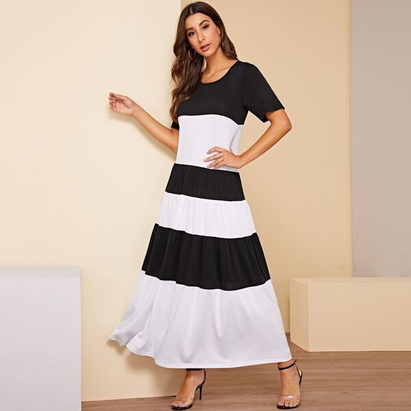 

Color Block Flare Dress