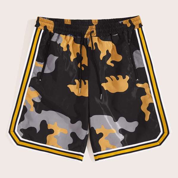 

Men Camo Print Drawstring Waist Shorts, Multicolor
