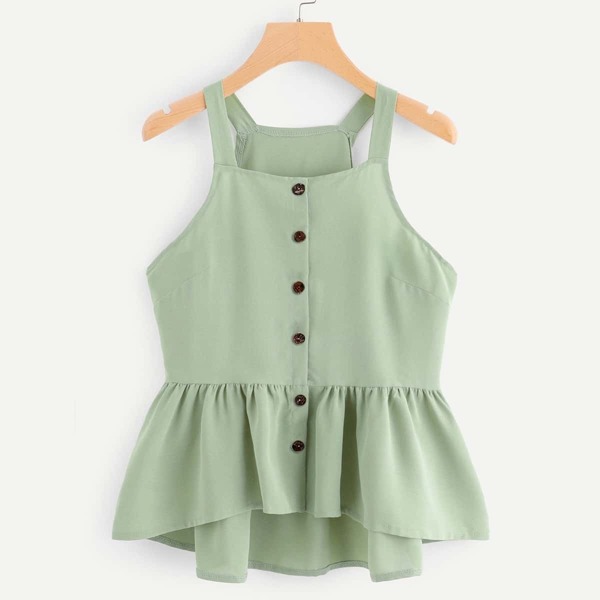 

Single Breasted Dip Hem Top
