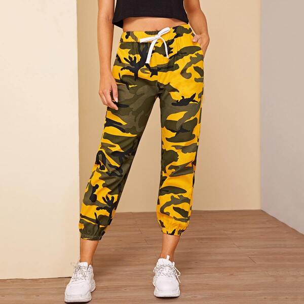 

Camouflage Print Drawstring Waist Sweatpants