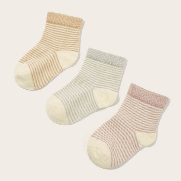

Baby Striped Ankle Socks 3pairs, Multicolor