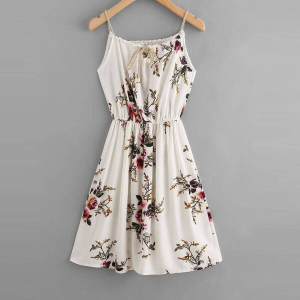 

Plus Floral Print Cami Dress, Multicolor