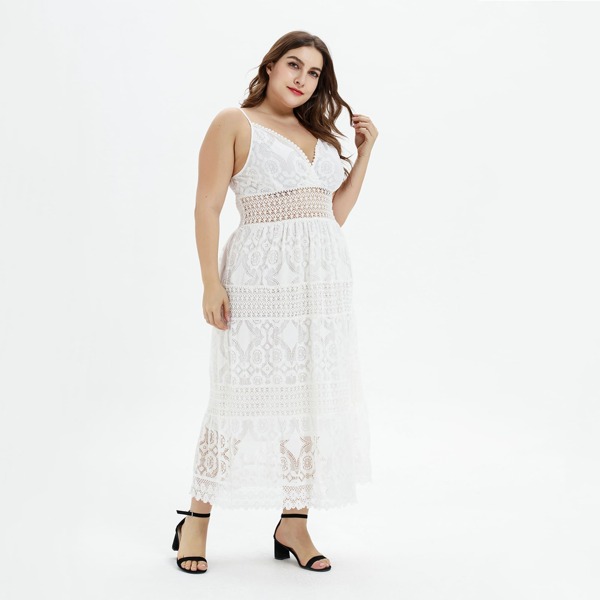 

Plus Lace Shirred Cami Dress