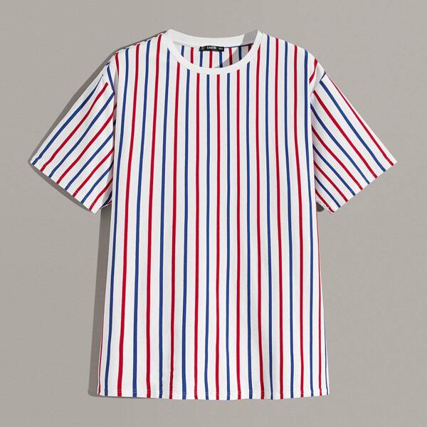 

Men Round Neck Striped Tee