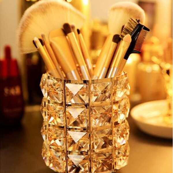 

Makeup Brush Storage Bucket, Gold