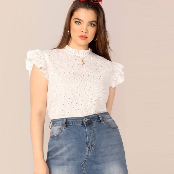 

Plus Ruffle Trim Schiffy Top