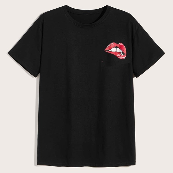 

Men Lip Print Te