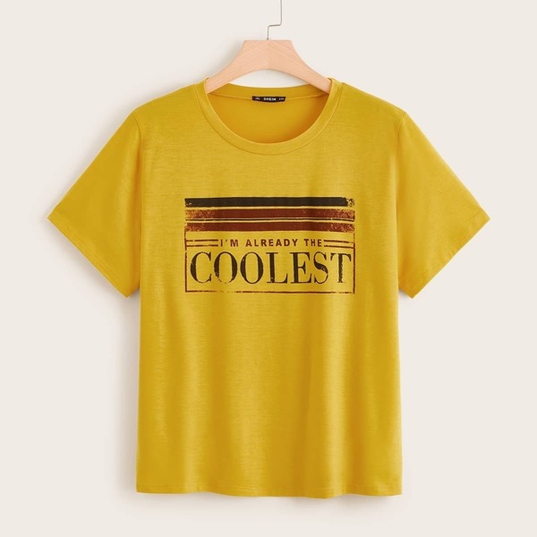 

Plus Letter & Striped Print Tee