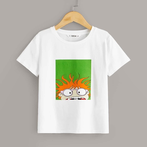 

Boys Cartoon Print Tee, White