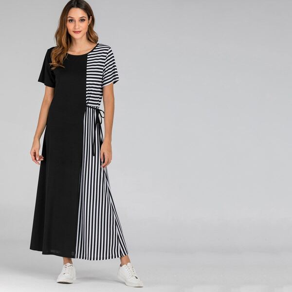 

Contrast Striped Knot Side Dress