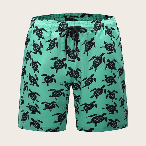 

Men Tortoise Print Bermuda Shorts, Green