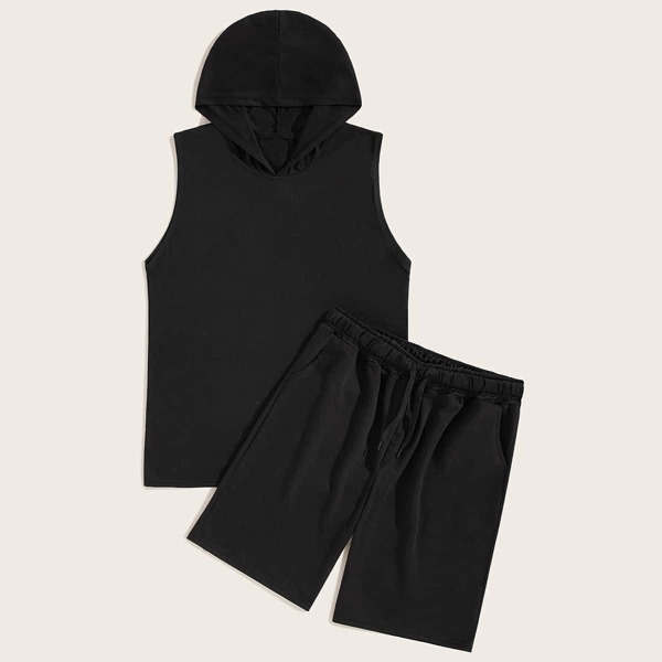 

Men Hooded Tank Top & Drawstring Shorts