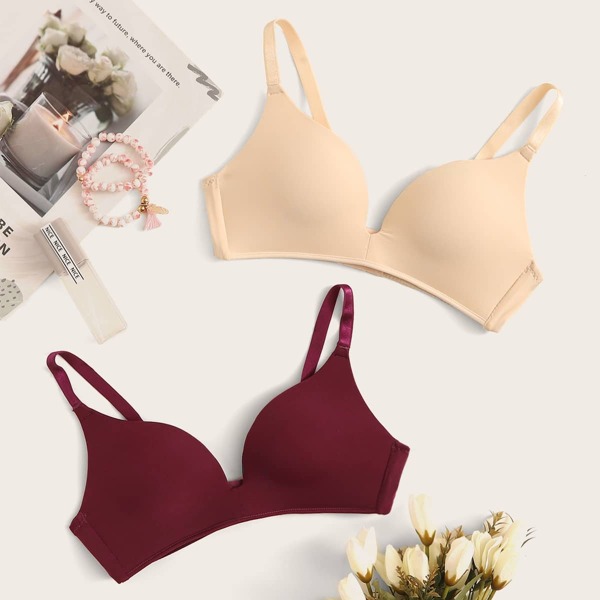 

Adjustable Strap Bra Set 2pack, Multicolor