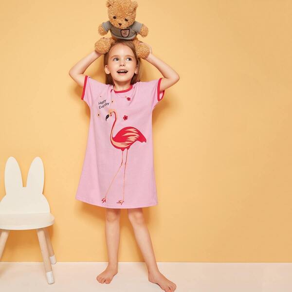 

Toddler Girls Flamingo Print Night Dress