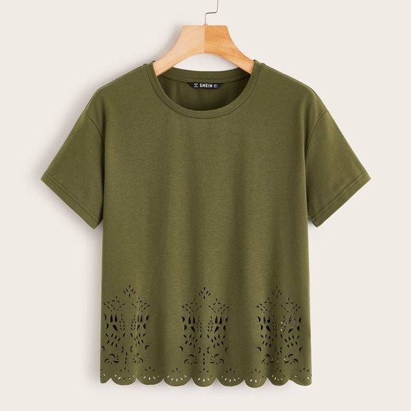 

Laser Cut Scalloped Edge Tee