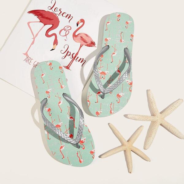 

Тапочки с текстовым леопардовым принтом, Многоцветный