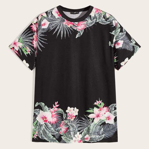 

Men Tropical Print Short Sleeve Tee