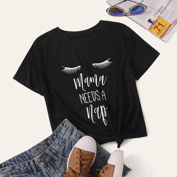 

Letter Graphic Tee, Black