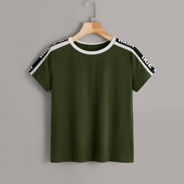 

Contrast Letter Taped Side Tee