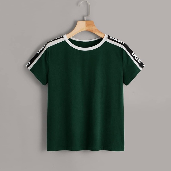 

Contrast Letter Taped Side Tee