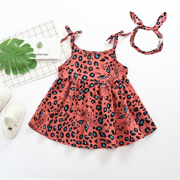 

Toddler Girls Leopard Print Slip Dress & Headband