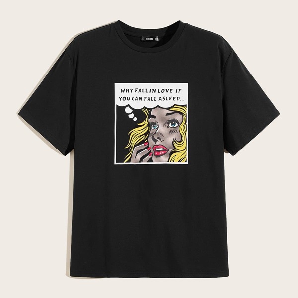 

Men Cartoon Print Short Sleeve Tee