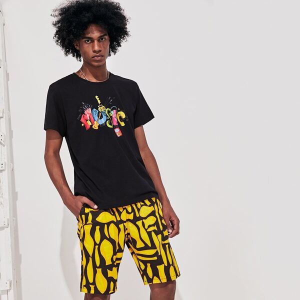 

Men Letter Print Tee
