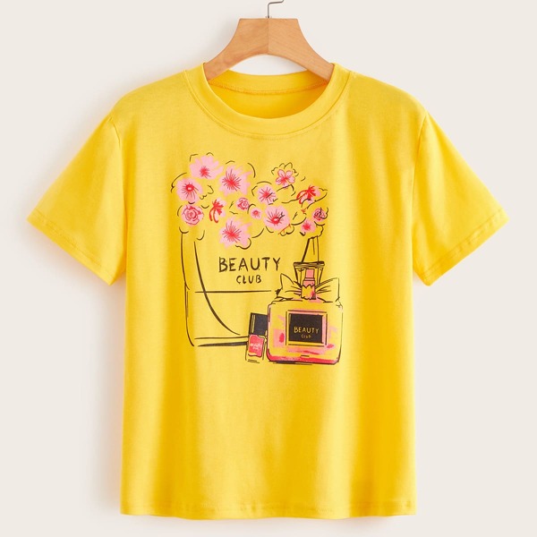 

Perfume & Letter Print Tee
