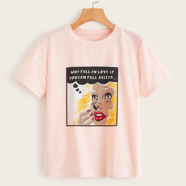 

Figure & Letter Print Tee