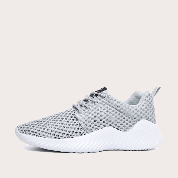 

Men Lace-up Front Mesh Sneakers, Grey