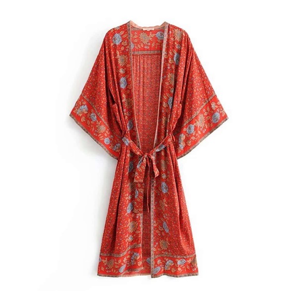 

Ditsy Floral Belted Kimono